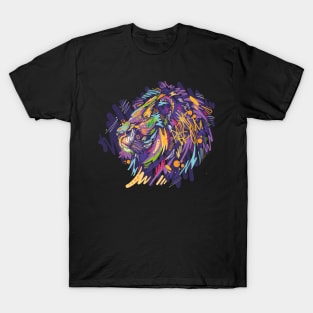 Lion digital colorful vector illustration in graffiti sketch style T-Shirt